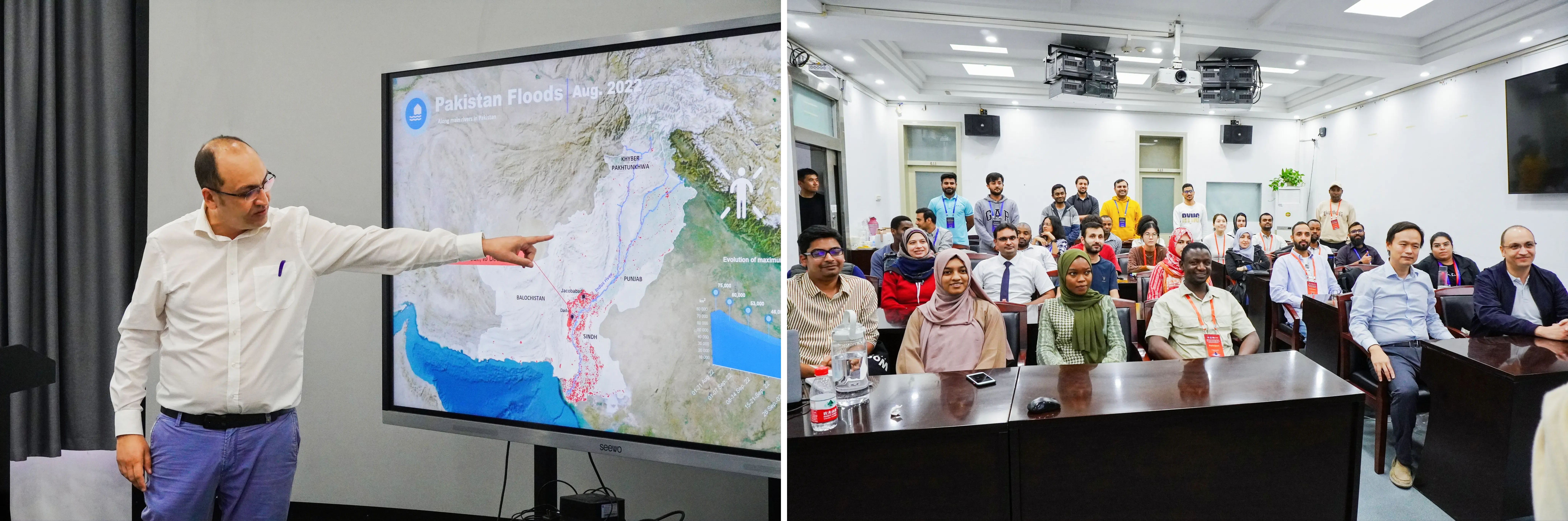 Participants at a night-time light remote sensing capacity-building session held with international partners.